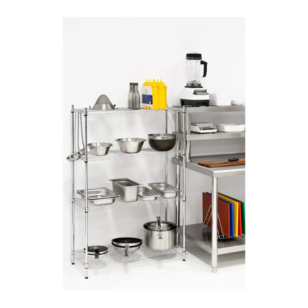 Lager Metallstativ Krom 137x90x35cm Opptil 120kg