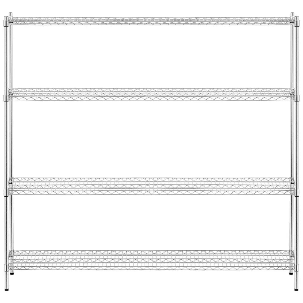 Lagerhylla i Krom med 4 Lattisolerte Hyller for 1 Tonn 1000 Kg 180x45x180 Cm