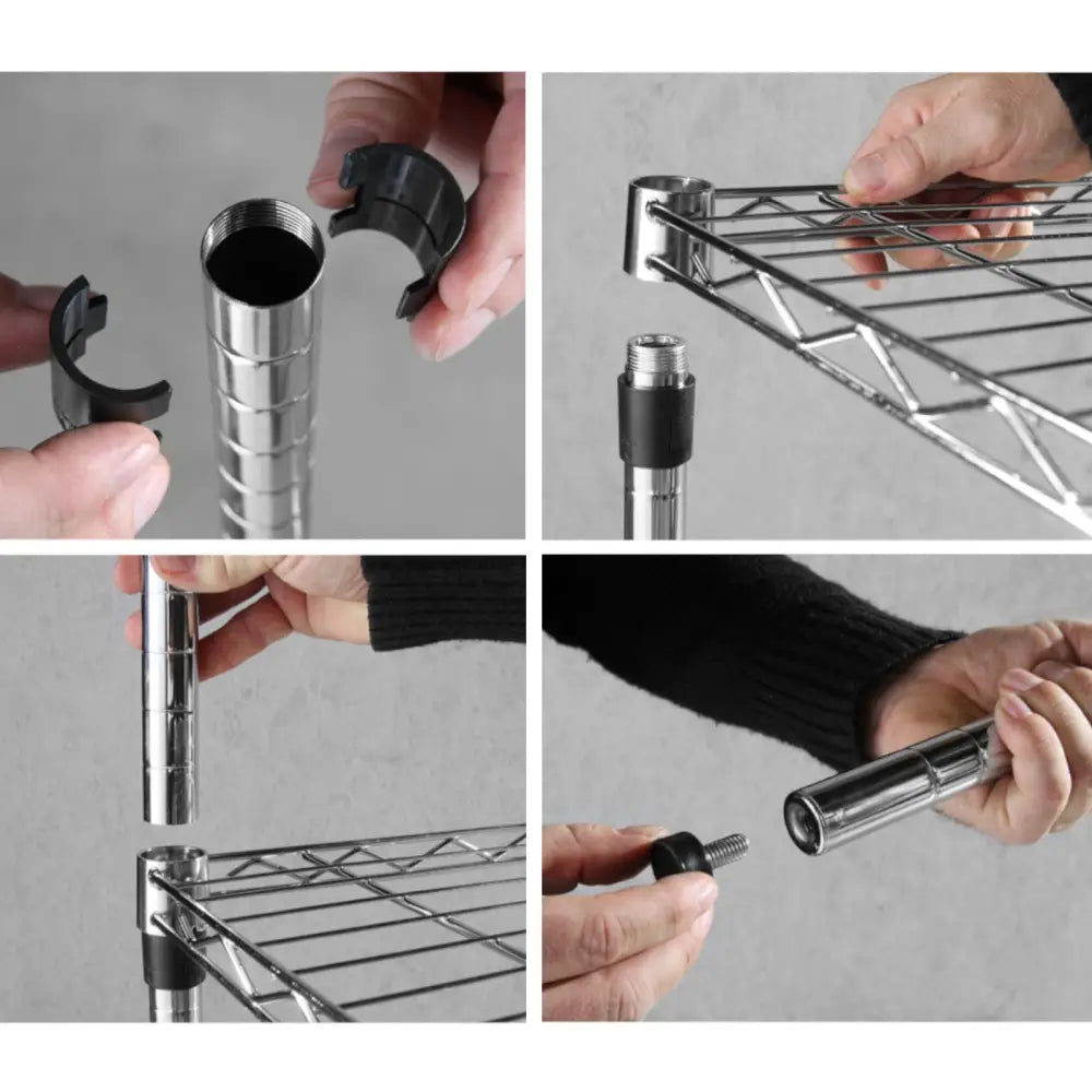 Lagerhylla Monteringssett 5 Hyller Svart 91x45x183 Cm - Hendi 812990