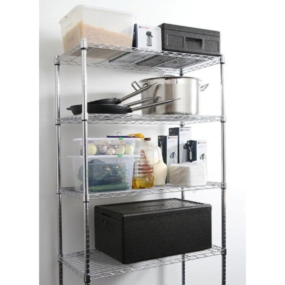 Lagerhylla Monteringssett 5 Hyller Svart 91x45x183 Cm - Hendi 812990