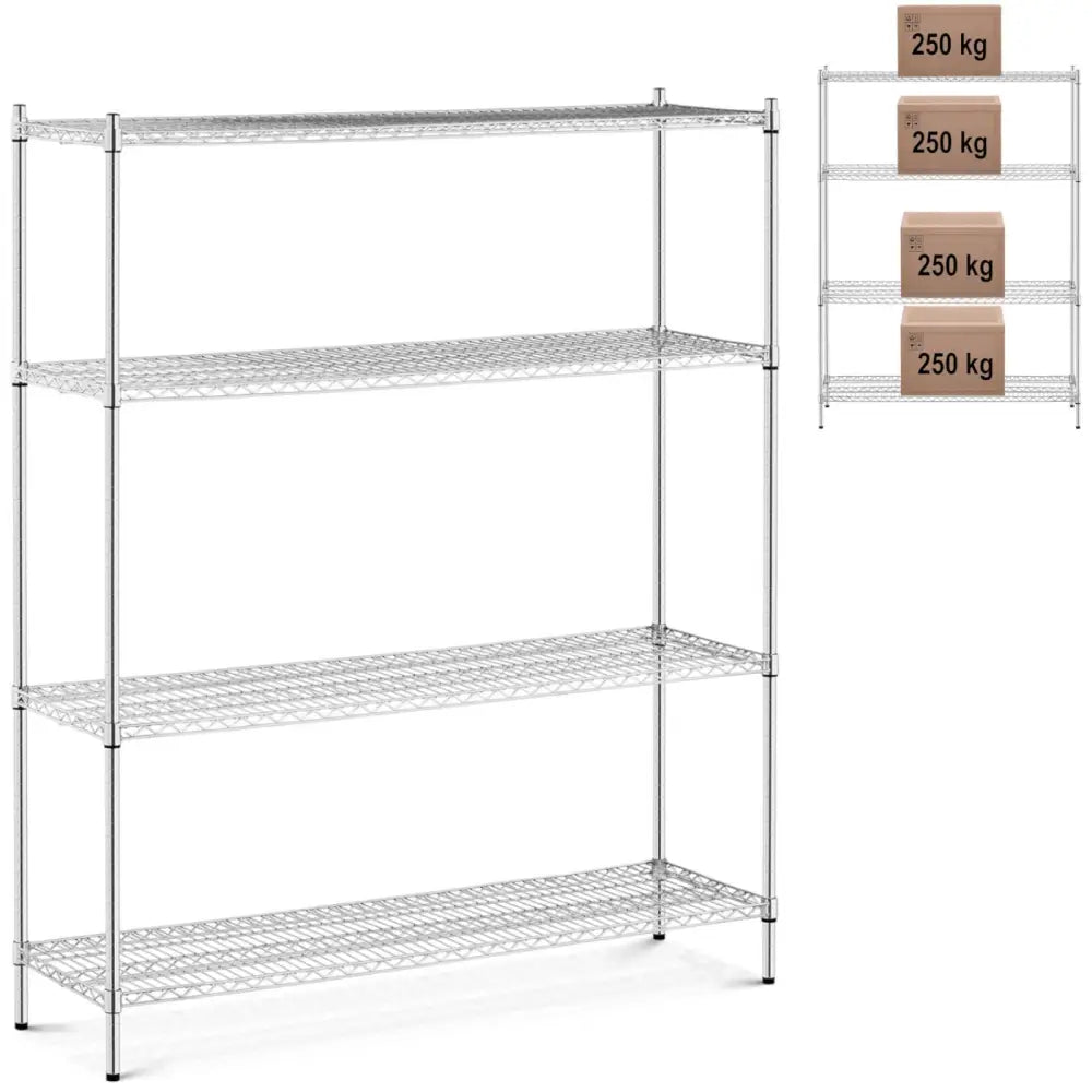 Lagerhylle Krom 4 Hyller Tråd til 1 t 1000 Kg