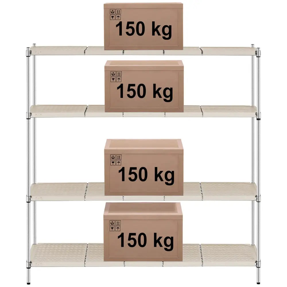 Lagerreol med 4 Hyller 600 Kg Kapasitet 180x60x180 Cm