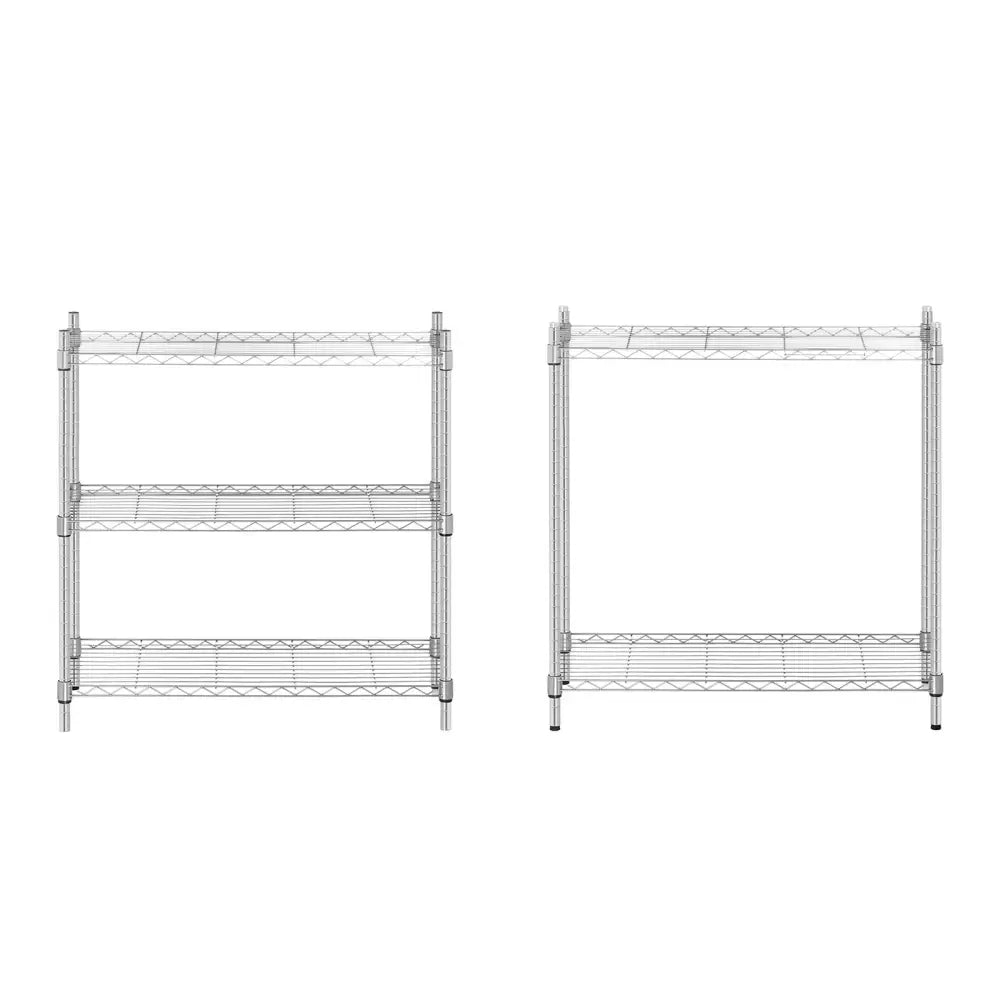 Lagerstativ i Tråddesign Grå 180x90x35cm til 250kg