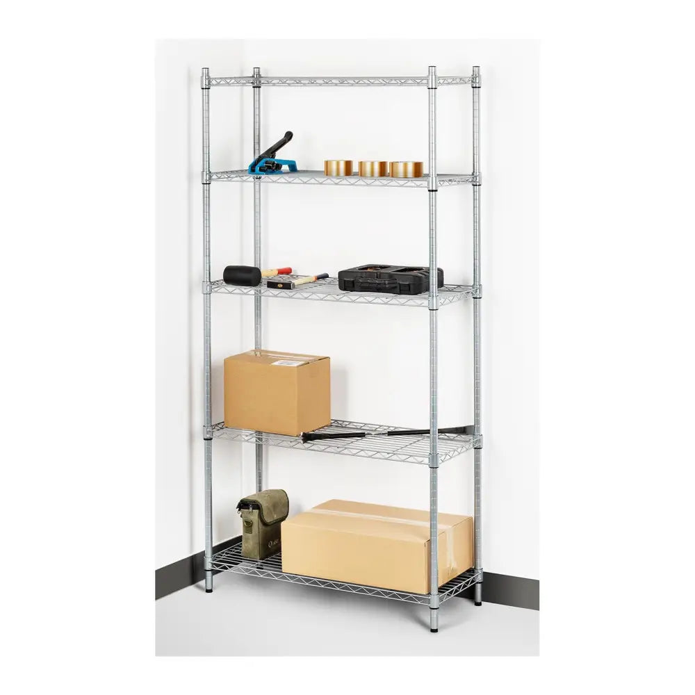 Lagerstativ i Tråddesign Grå 180x90x35cm til 250kg