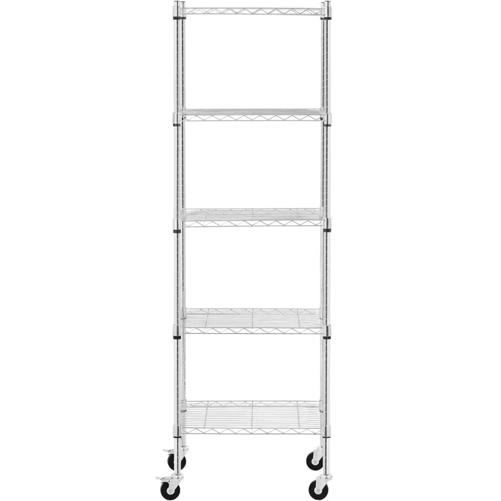 Lagertralle med 5 Hyller på Hjul 60x45x186 Cm