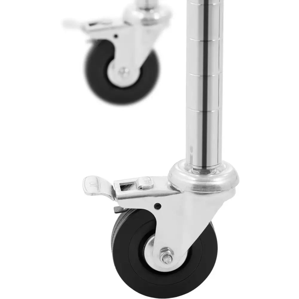 Lagertralle med 6 Åpne Hyller og Hjul 120x45x189 Cm