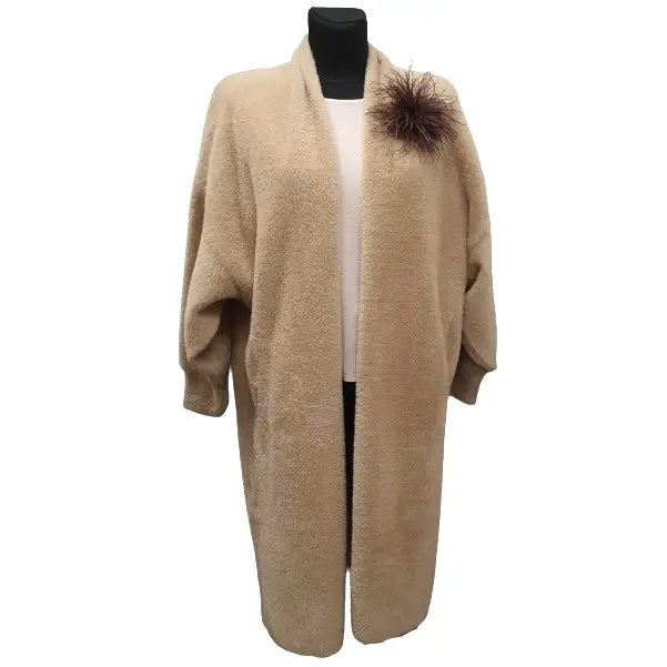 Lang Alpakka Kardigan Frakk Unisex Premium - Annet v