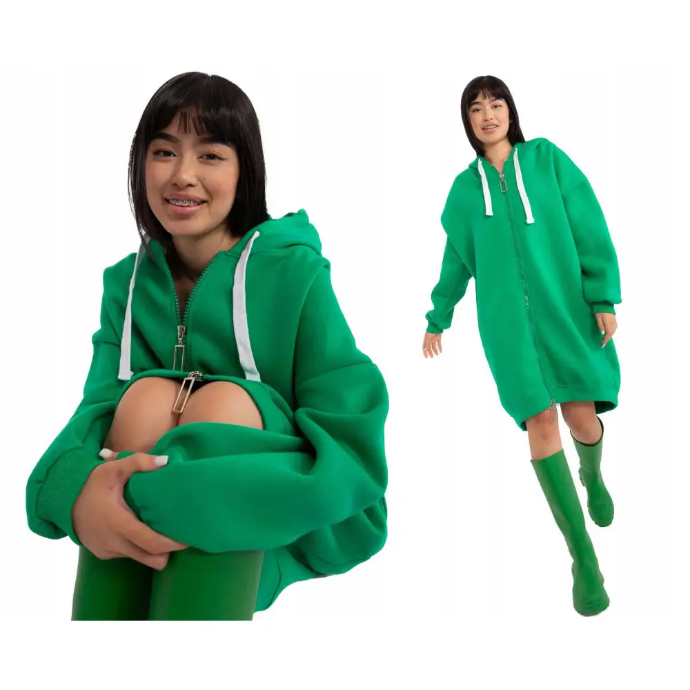 Lang Varm Hettegenser med Glidelås One Size