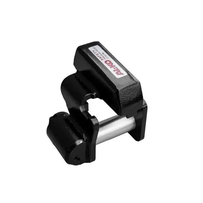 Låseanordning AL-KO, skråvisning som fremhever sølv sylinder og synlig logoetikett på toppen.