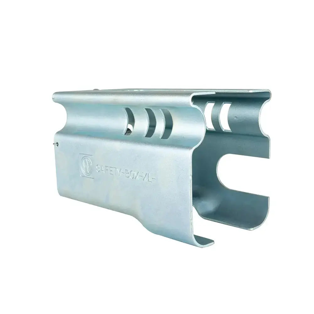 Låsesystem for kroklåsen Winterhoff Albe Safety-BOX XL, skråvisning med preget logo og åpne sider.