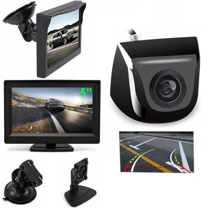 Lcd-skjerm 5’’ + Ryggekamera med Gyroskop