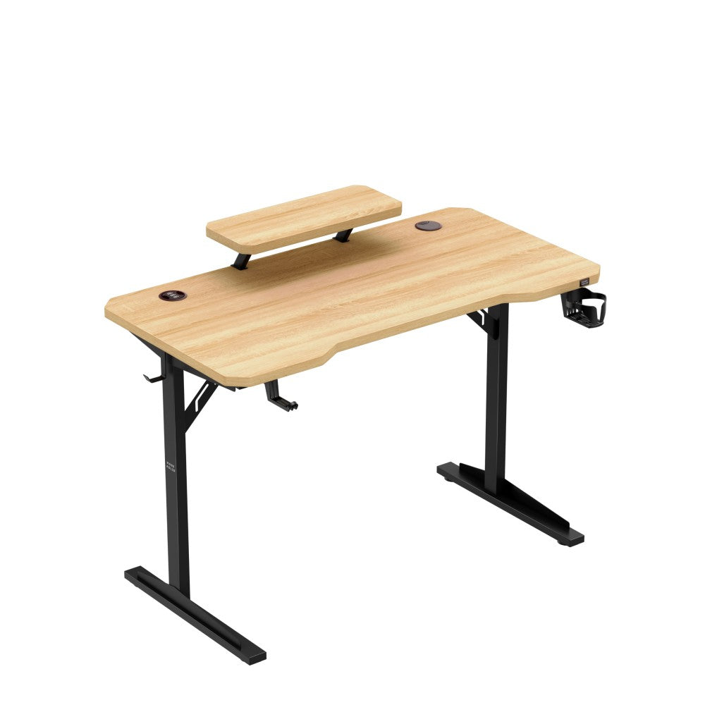 PC-skrivebord Mark Adler Leader 5.1 i eik-finish – sideprofil