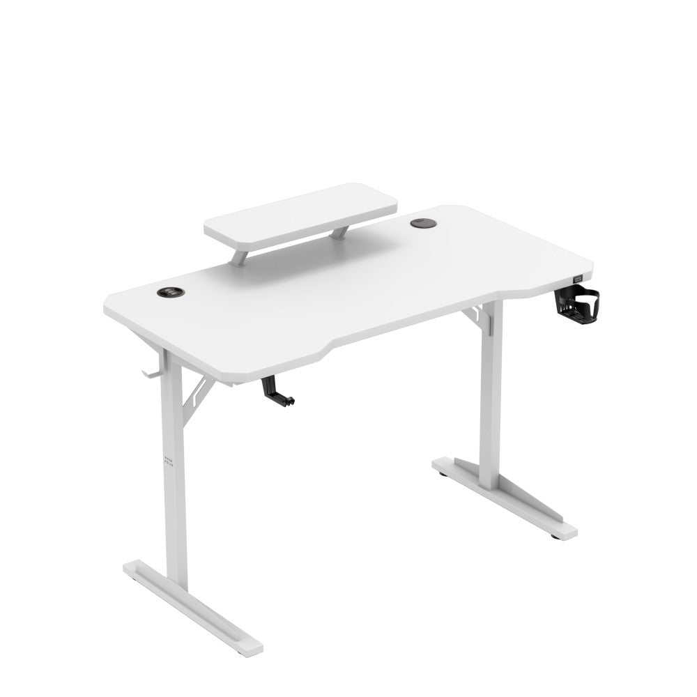 Hvitt PC-skrivebord Mark Adler Leader 5.1 – sideprofil