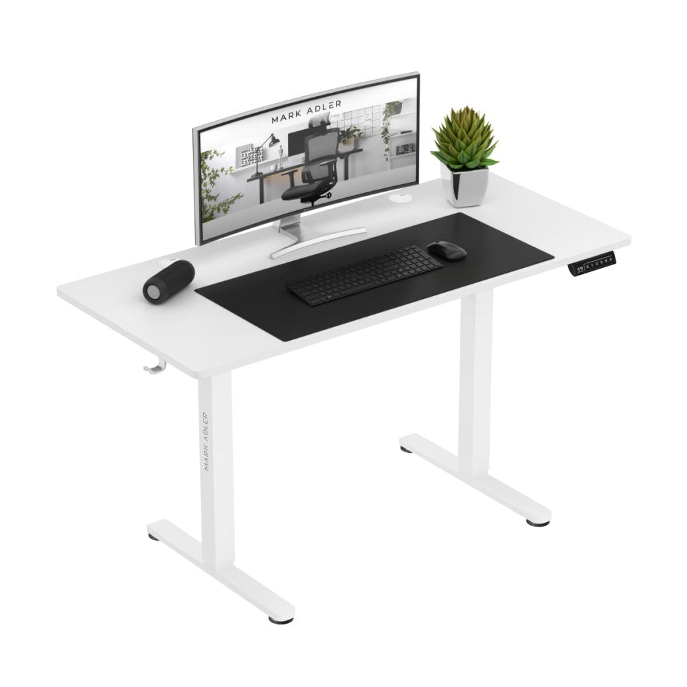 Mark Adler Leader 7.0 elektrisk hev-senk skrivebord hvit 120 cm – frontvisning
