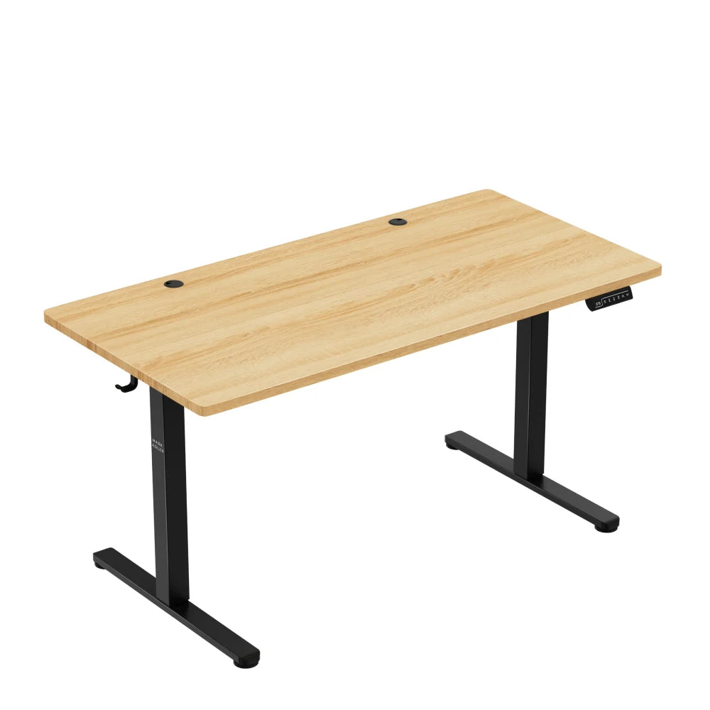 Leader 7.3 eik skrivebord 140 cm – bordplate nærbilde med trestruktur