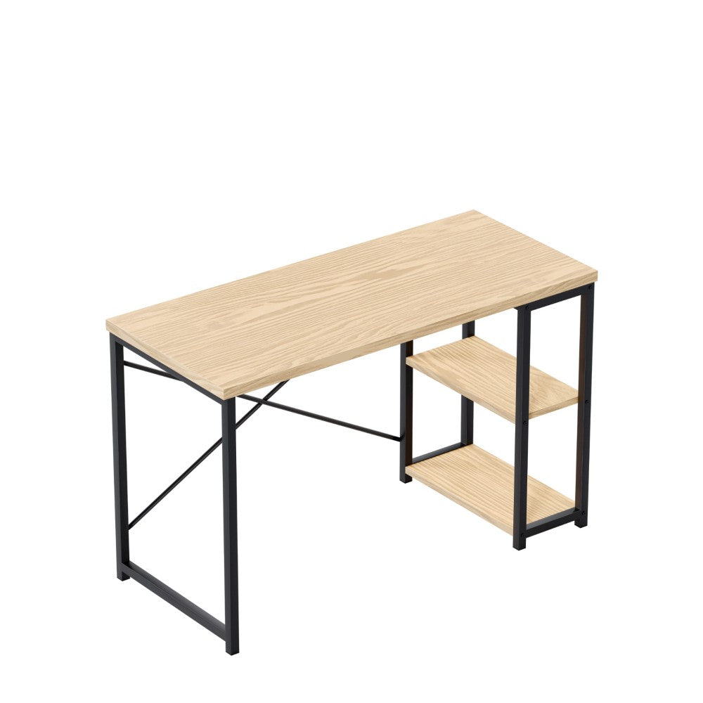 Leader 2.0 eikeskrivebord 120 cm – nærbilde av bordflate og MDF-overflate