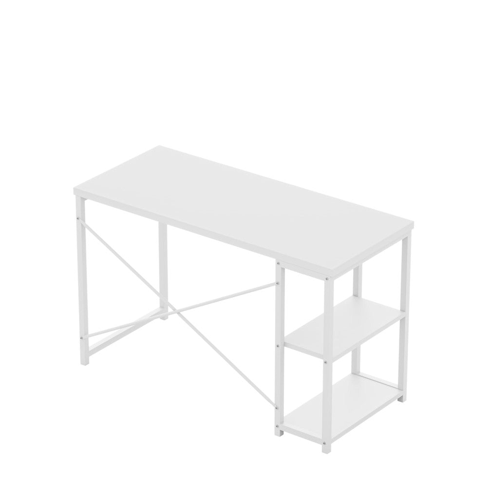 Leader 2.0 White 120 cm – nærbilde av hvit MDF-bordflate og tekstur
