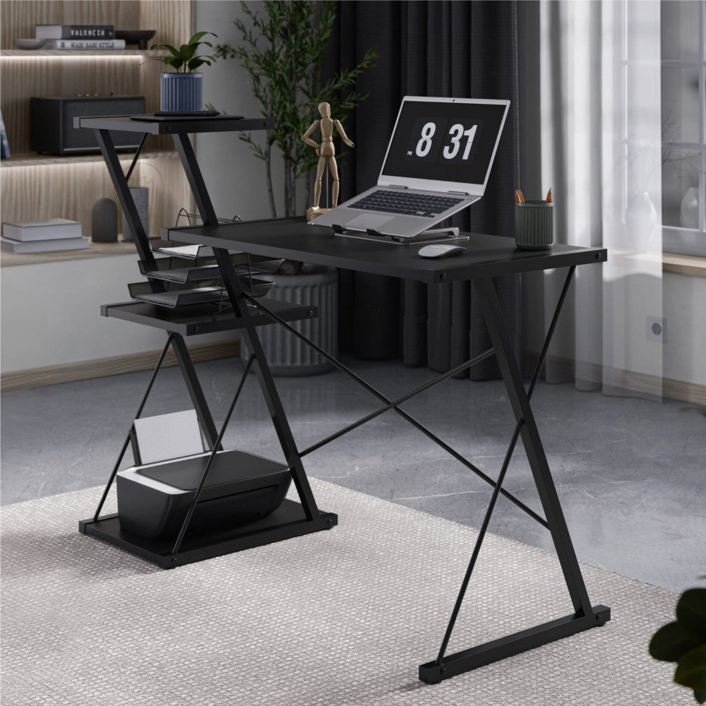 Mark Adler Leader 3.5 116 cm skrivebord i svart, sidevisning