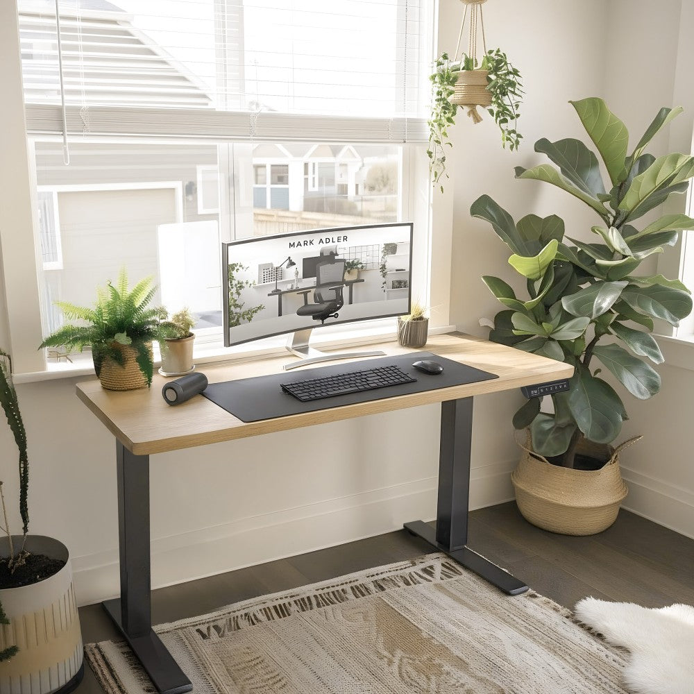 Leader 7.0 120 cm skrivebord – carbon MDF-bordplate og stålramme