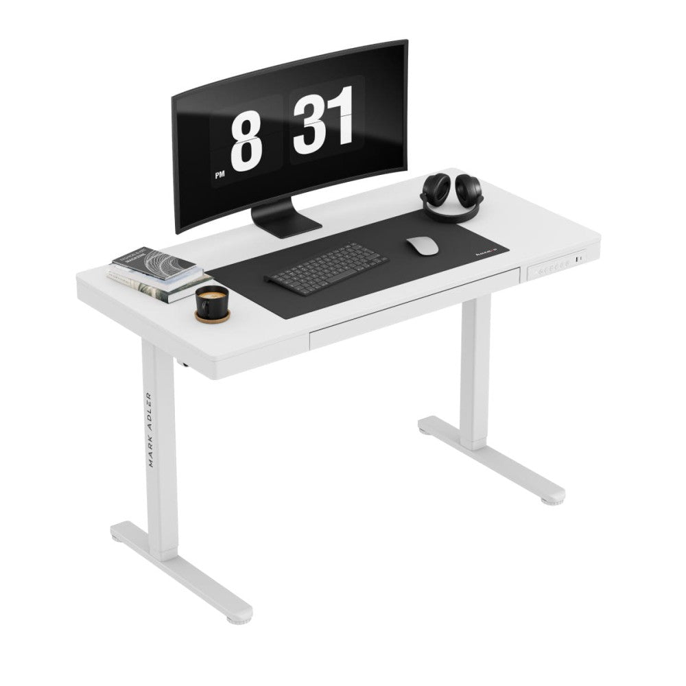 Mark Adler Leader 8.2 elektrisk hev-senk skrivebord hvit 120 cm – frontvisning