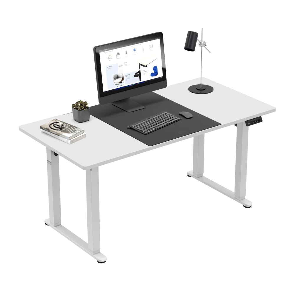 Mark Adler Leader 9.3 elektrisk hev-senk skrivebord hvit 160 cm – frontvisning