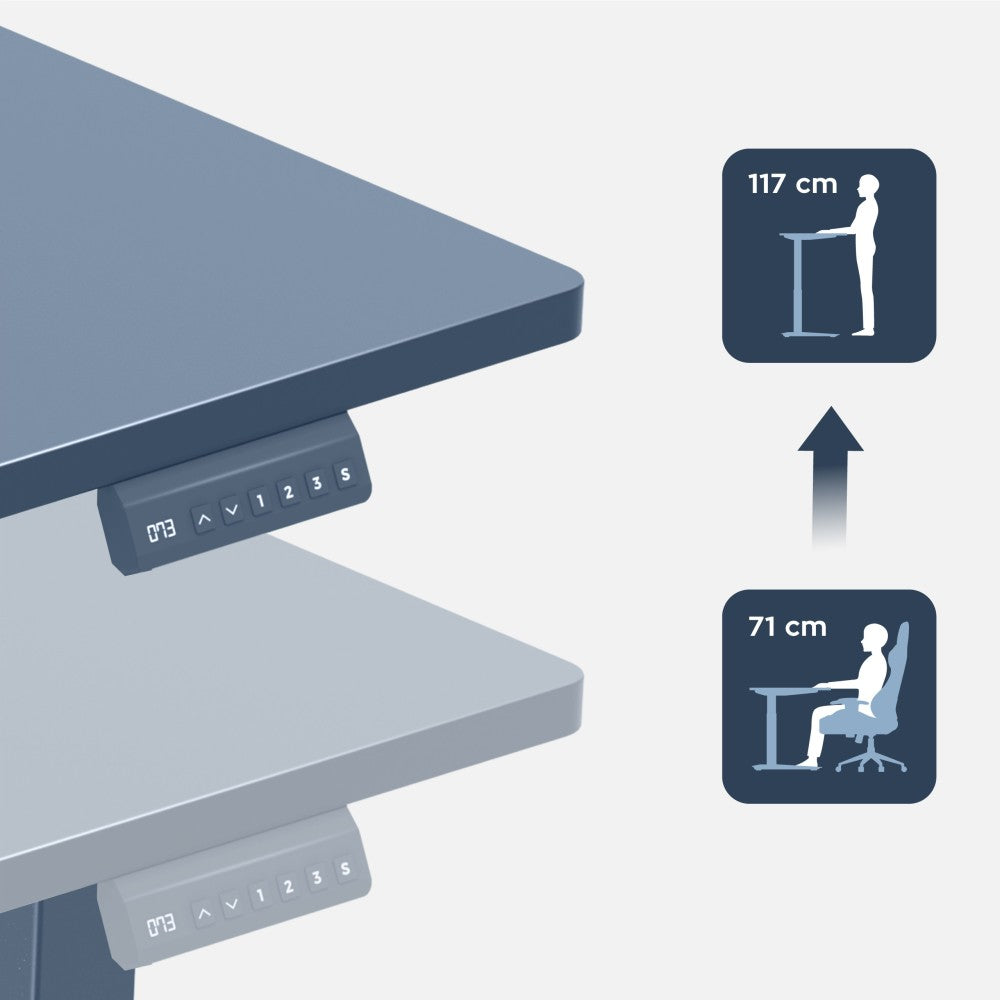 Elektrisk hev-senk skrivebord Leader 9.3 hvit – understell detalj