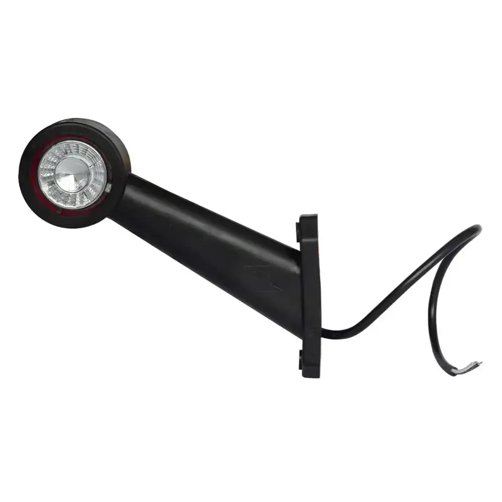 LED klaringslampe HORPOL, sidevisning av svart signalarm med rund lampe, monteringsplate og utgående ledning.