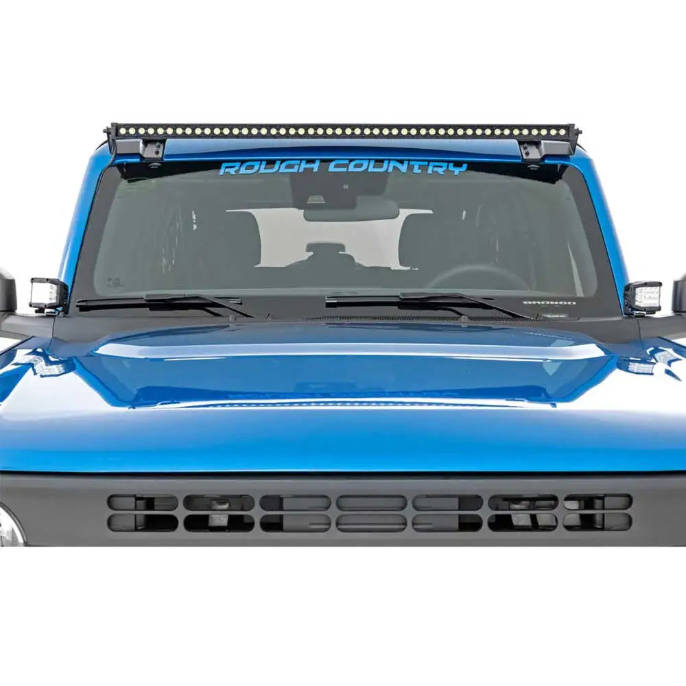 Led-lys Ford New Bronco 4 d 21- Firkantet Hvit Drl Rough Country Black Series