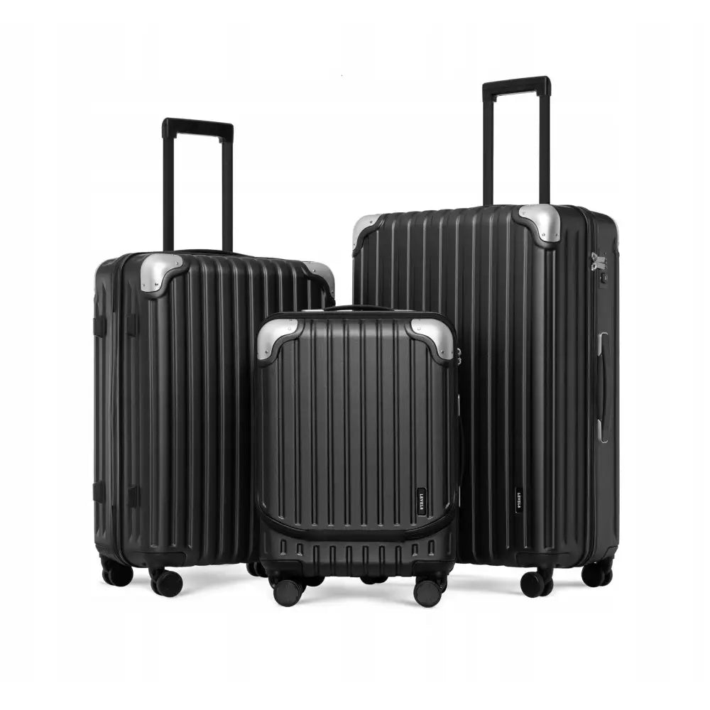 Level8 Sett med 3 Kofferter av Polykarbonat (polycarbonate) Svart.