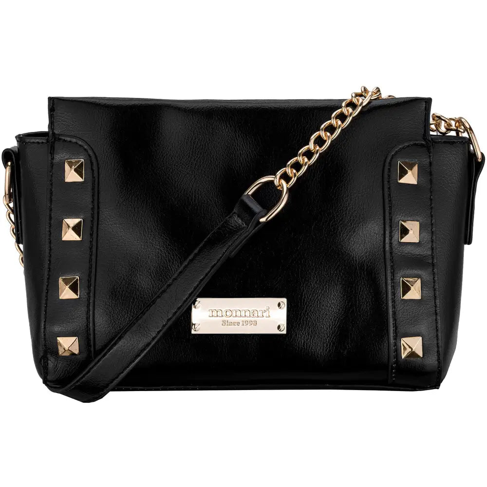 Liten Monnari Messenger-veske med Nagler Svart