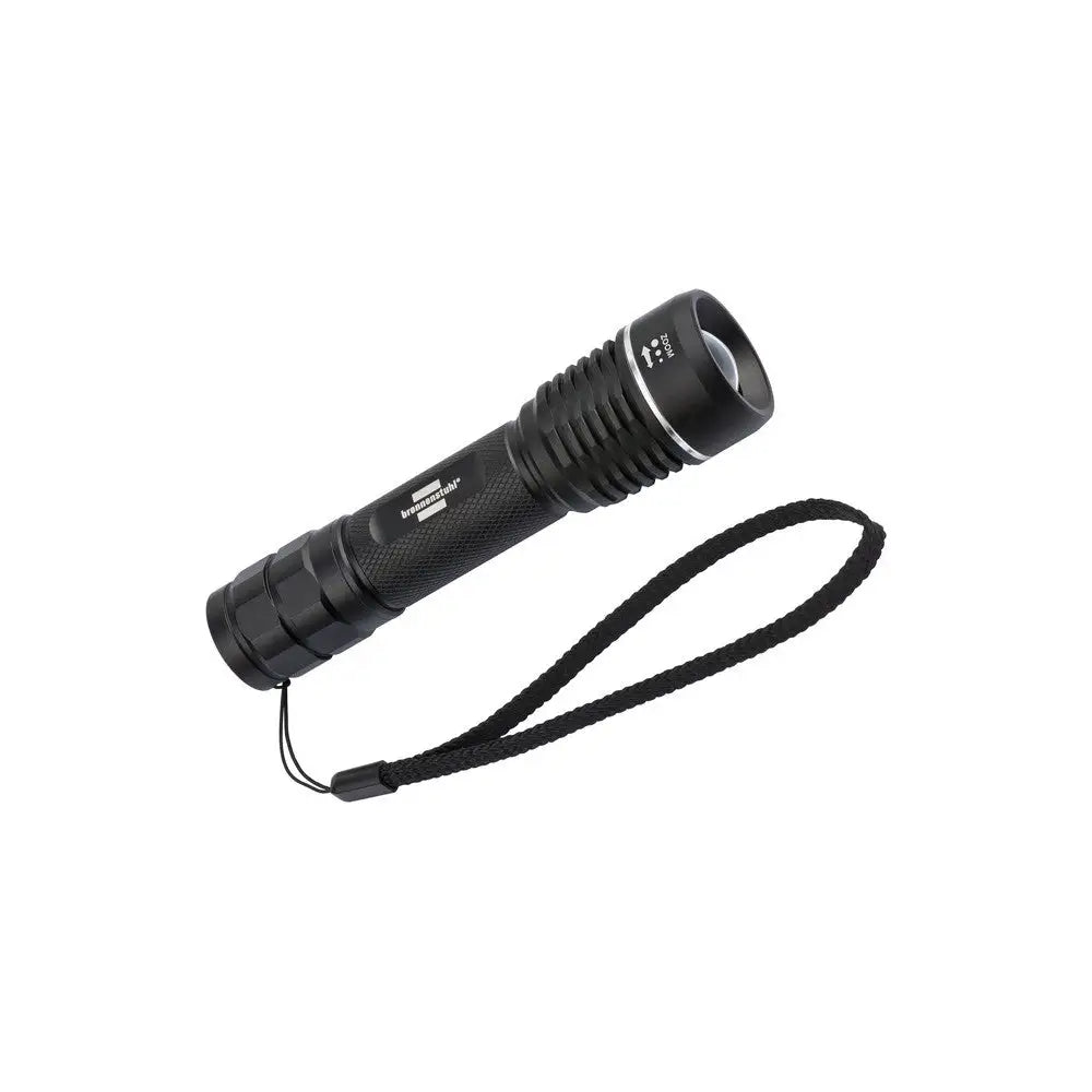 Lommelykt LED LuxPremium TL 600, skråvisning som fremhever strukturert grep og håndleddsstropp i enden.