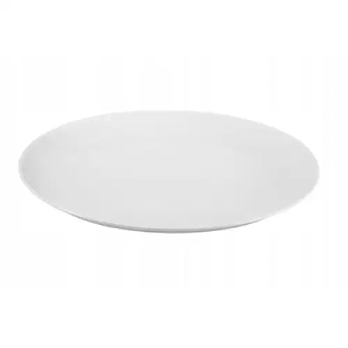 Flat tallerken Lubiana Boss 16,5 cm i hvitt porselen, minimalistisk design sett fra skrå vinkel.