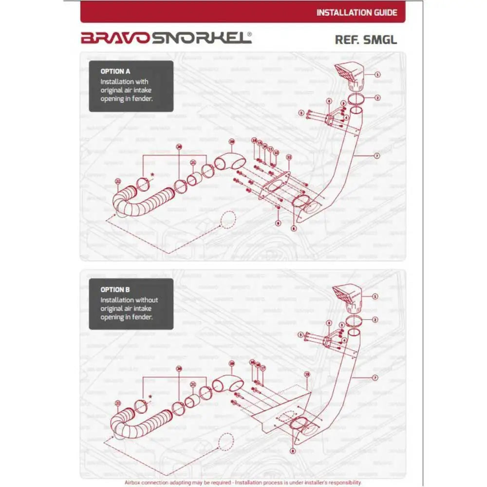 Luftinntak Snorkel Bravo - Mercedes G-class W460 79-92