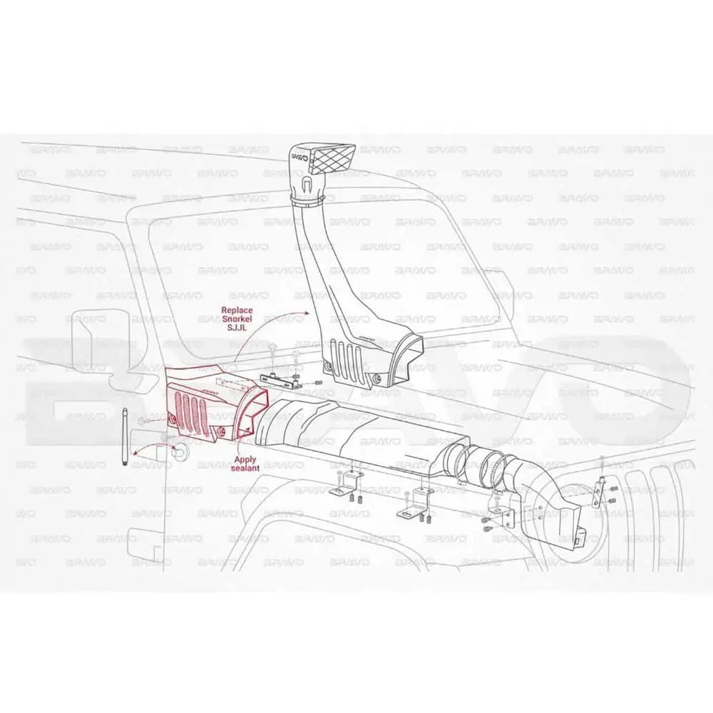 Luftinntaksrør Bravo - Jeep Gladiator Jt 20-