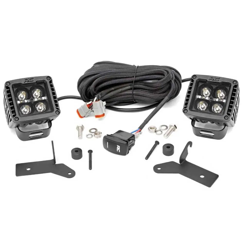 Lys Led 2’’ Firkantet Amber Drl Rough Country Black Series - Jeep Gladiator Jt 20-