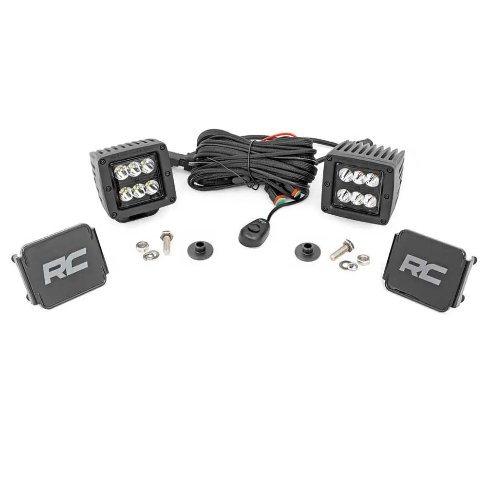 Lyskastere Led 2’’ Firkantet Spot Beam Rough Country Black Series - Ford New Bronco 2 d 21-