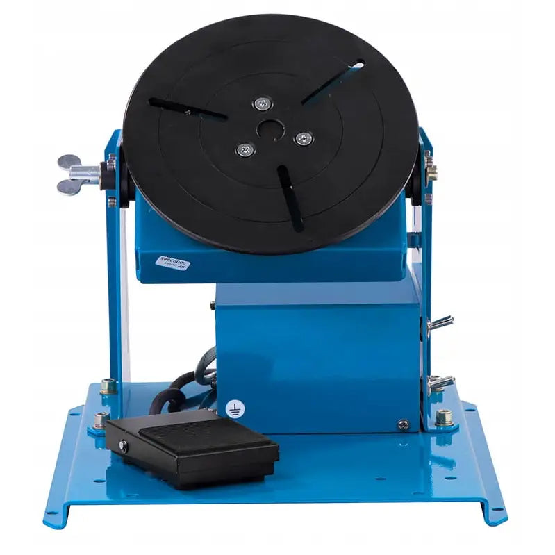 Magnum Rotator sveise-posisjonerer, frontvisning med sort rund plate, fotpedal og synlige justeringsskruer.