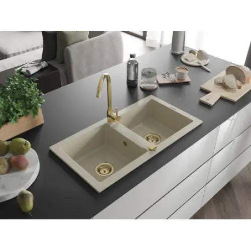 Mario Kjøkkenvask 2 Kummer 820x436 Mm Beige - 6504822000-69-g