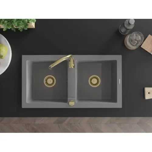 Mario Kjøkkenvask 2 Kummer 820x436 Mm Grå - 6504822000-71-g