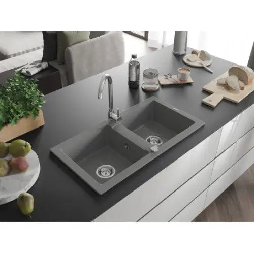 Mario Kjøkkenvask 2 Kummer 820x436 Mm Grå - 6504822000-71