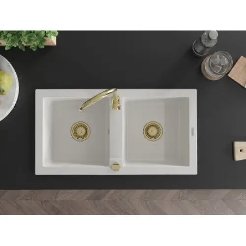 Mario Kjøkkenvask 2 Kummer 820x436 Mm Hvit - 6504822000-20-g