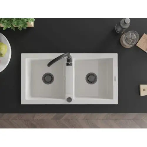 Mario Kjøkkenvask 2 Kummer 820x436 Mm Hvit 6504822000-20-b