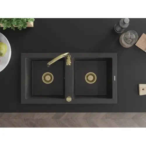 Mario Kjøkkenvask 2 Kummer 820x436 Mm Svart/grå - 6504822000-76-g