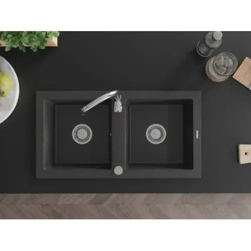 Mario Kjøkkenvask 2 Kummer 820x436 Mm Svart/grå - 6504822000-76