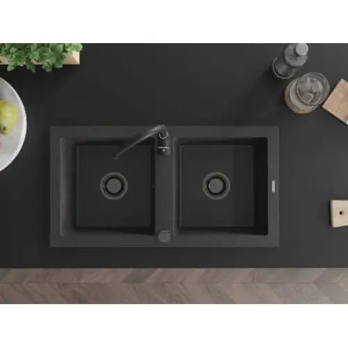 Mario Kjøkkenvask 2 Kummer 820x436 Mm Svart/grå 6504822000-76-b