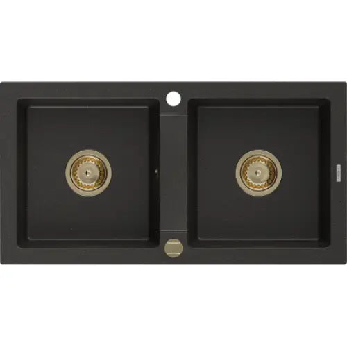 Mario Kjøkkenvask 2 Kummer 820x436 Mm Svart/gull - 6504822000-75-g