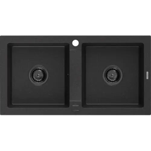 Mario Kjøkkenvask 2 Kummer 820x436 Mm Svart/sølv 6504822000-73-b
