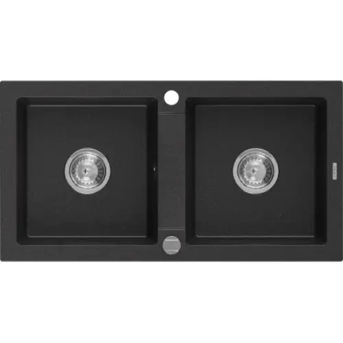 Mario Kjøkkenvask 2 Kummer 820x436 Mm Svart/sølv - 6504822000-73