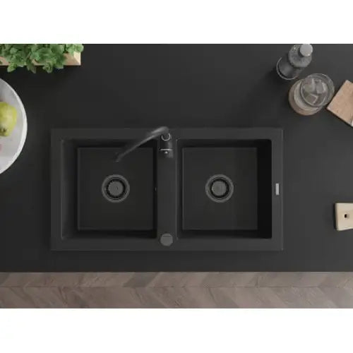 Mario Kjøkkenvask 2 Kummer 820x436 Mm Svart 6504822000-77-b