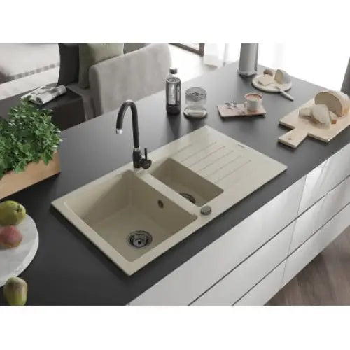 Matias Kjøkkenvask 1 1/2 Kum 900x505 Mm Beige 6502901505-69-b